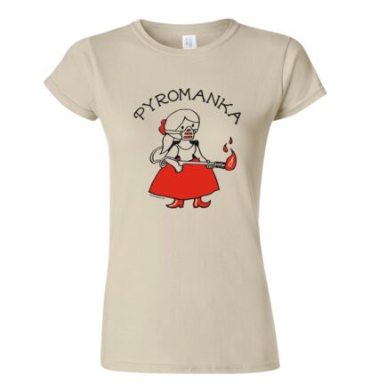 tričko dámské s potiskem Manka Pyromanka